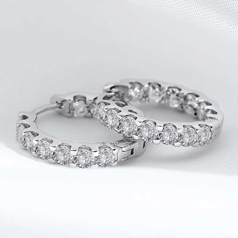 QIBAOKU 18k Plated Total 2.6CT Moissanite Earring for Women Sparkling Wedding Party Earring S925 Sterling Silver Jewelry 2026
