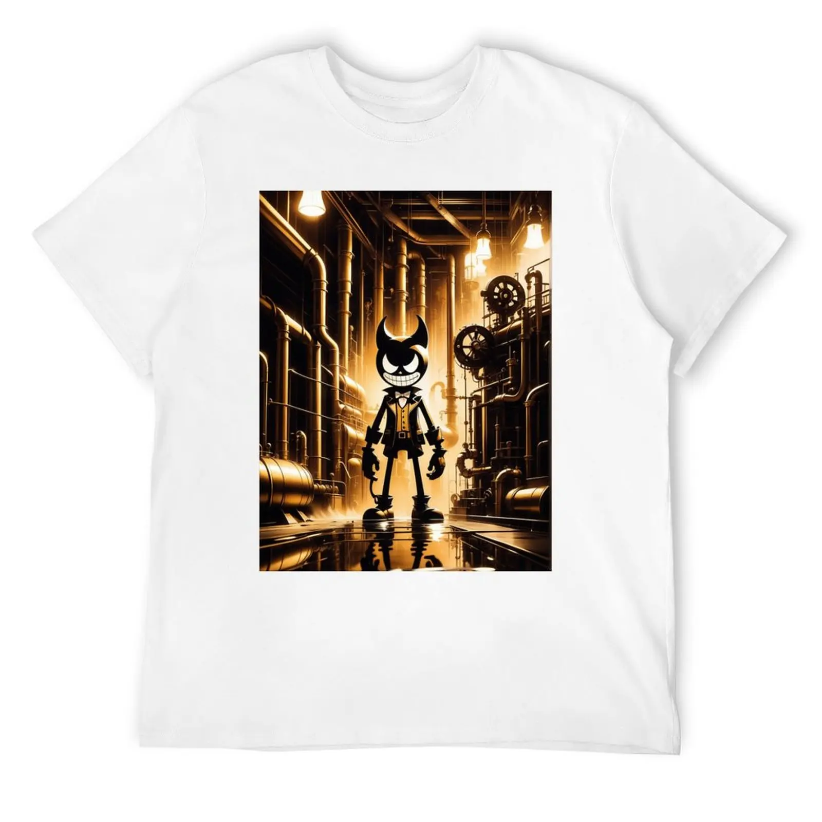 Bendy and the Ink Machine Inspired Art Graphic T-Shirt for a boy blanks Luxury man mens graphic t-shirts big and tall