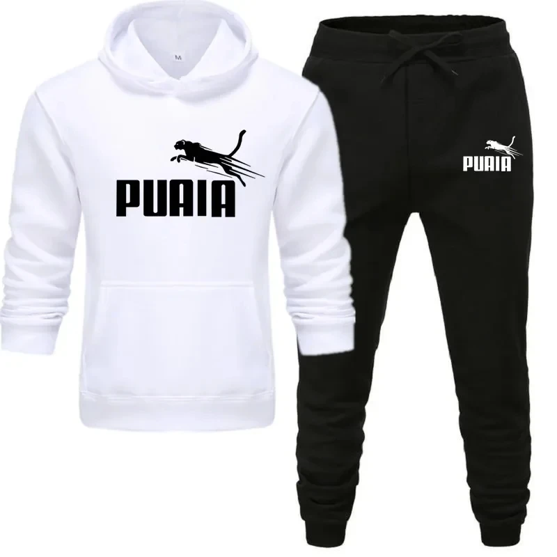 Agasalho masculino casual jogging terno ao ar livre conjunto com zíper hoodies + moletom preto 2 pçs primavera moda nova streetwear S-3XL