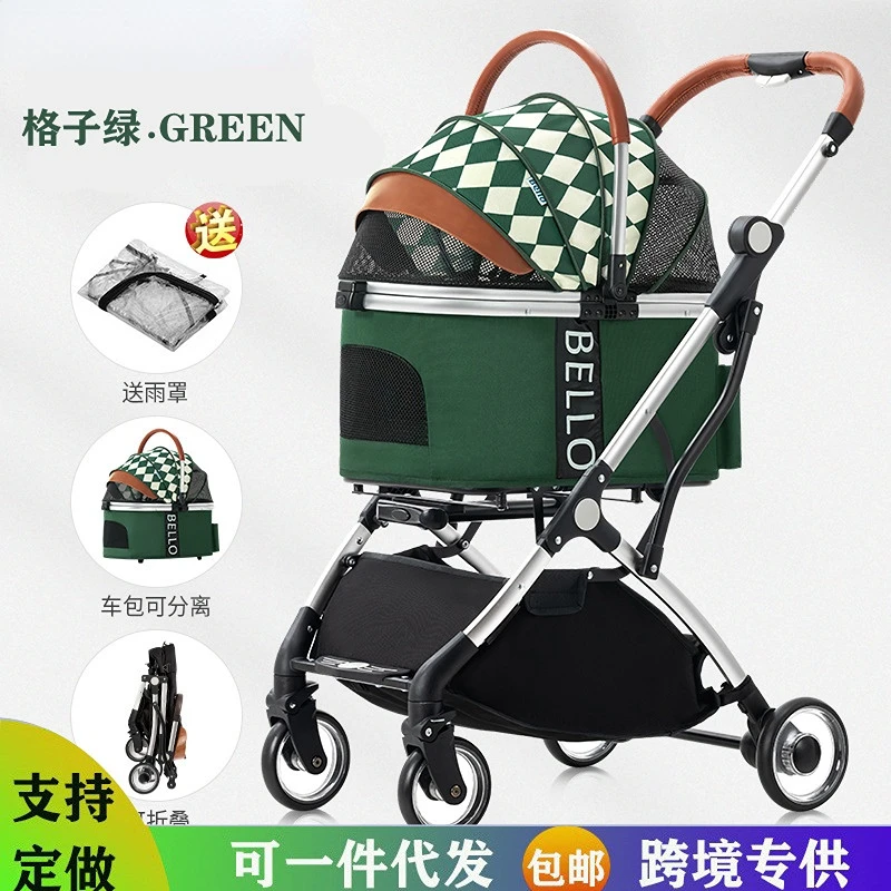 

dog walking pet cart Teddy dog four-wheel folding cart Cat can separate the cart