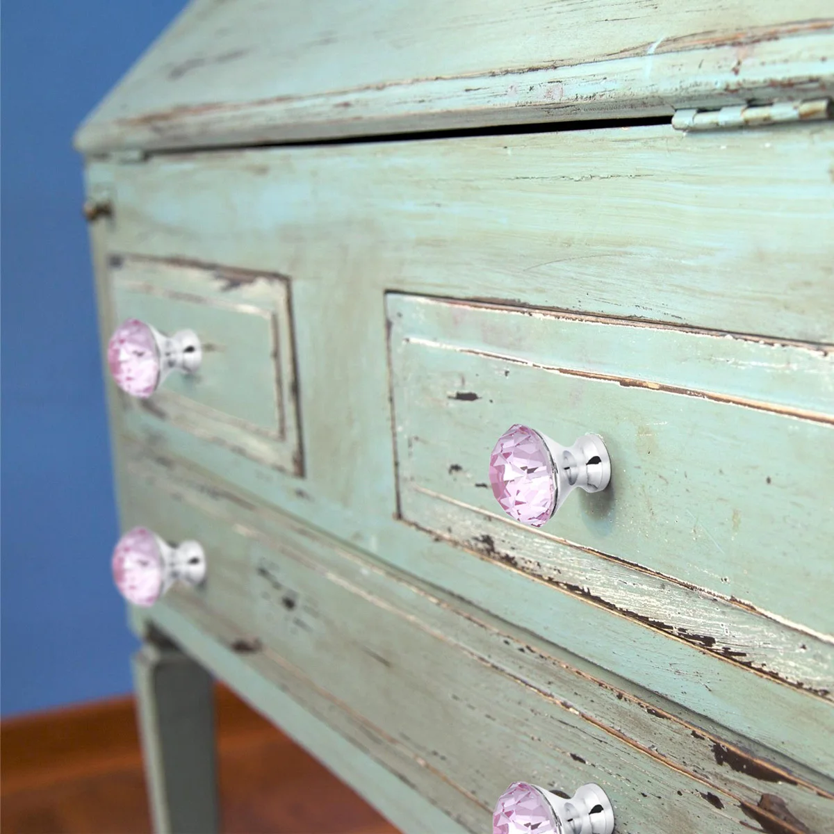 

2Pcs Crystal Diamond Pull Handle Classical Smooth Cabinet Drawer Wardrobe Crystal Glass Knob Pink Door Knob Drawer Knobs