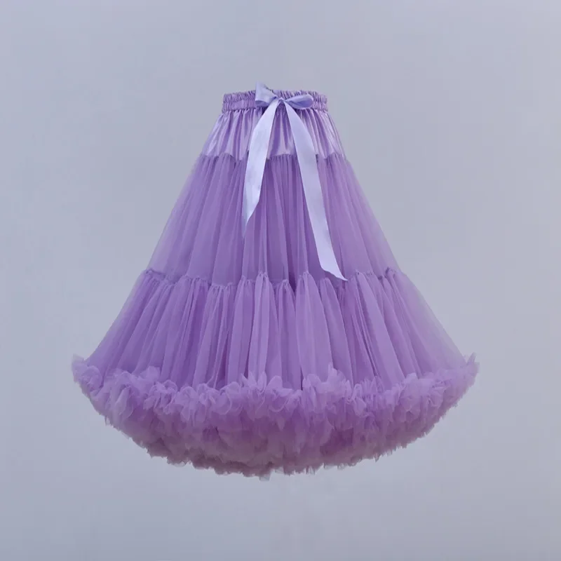 Women's Elastic Solid Color  Petticoat Puffy Tutu Tulle Skirt Princess Ballet Dance  Multi-Layered Underskirt