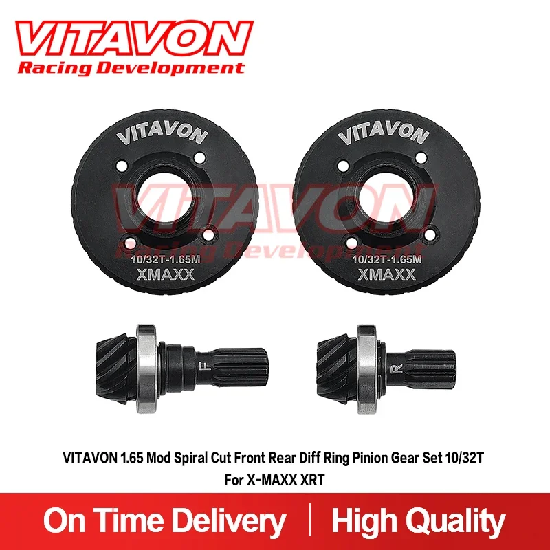 

VITAVON 1.65 Mod V3 Spiral Cut Front Rear Diff Ring Pinion Gear Set 10/32 T for X-MAXX XRT