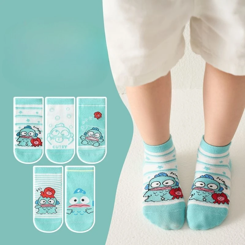 

5pcs Spring Summer Cute Cartoon Sanrio Lovely Children Socks Kawaii Anime Cotton Short Stoking Lovely Birthday Gifts for Kids
