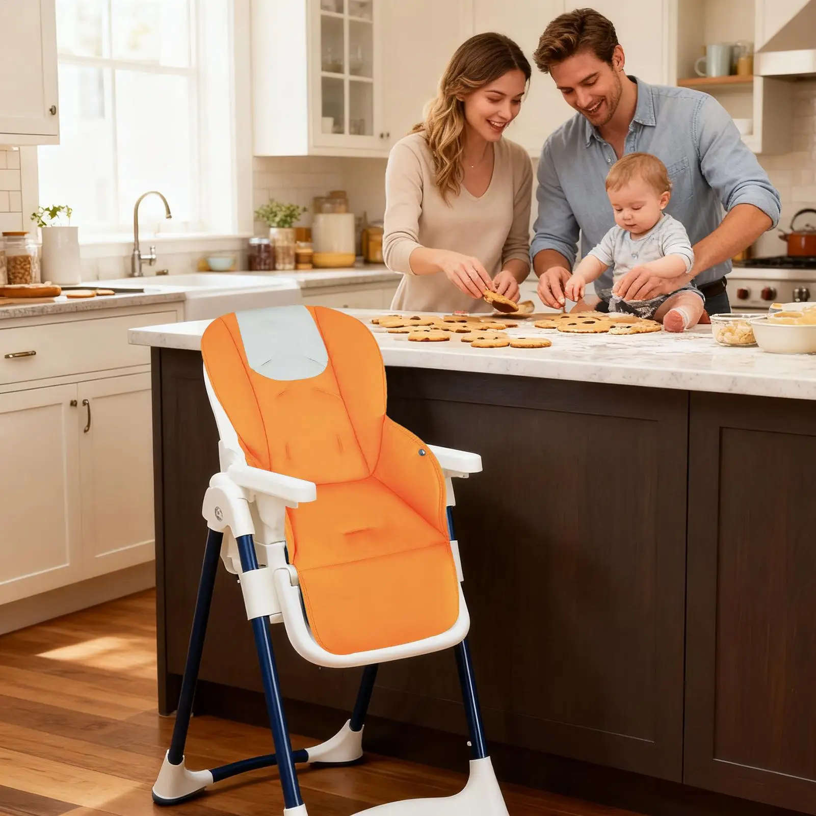 High Chair Covers Children Safety Dining Accessories PU Leather Padding Cushion For Dining Seat For Boys Girls Sons Daughters