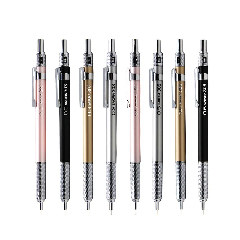 

Japan Sakura 305 Metal Mechanical Pencils 0.5mm 0.3mm Pencil Continuous Lead Propelling Drawing Writing Japanese Stationery