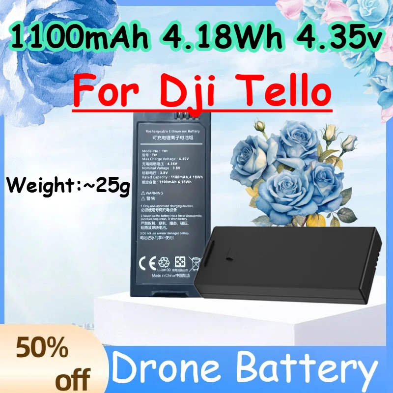 

1100mAh 4.18Wh 4.35v Drone Battery for Dji Tello Aircraft Replace Charging Battery