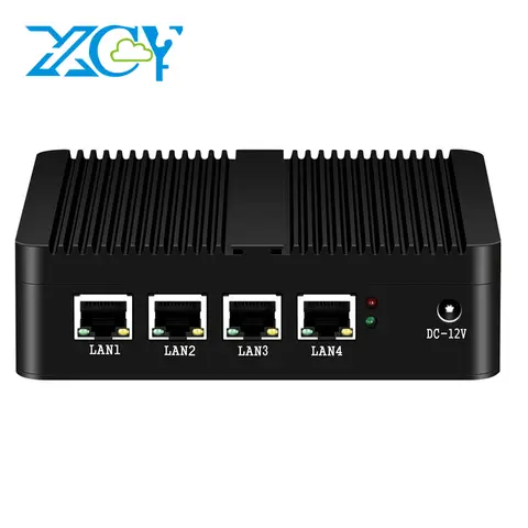 Xcy firewall aparelho mini pc intel celeron j1900 quad-core 4x lan 2.5g i225v i226v placa de rede roteador macio pfsense opnsense
