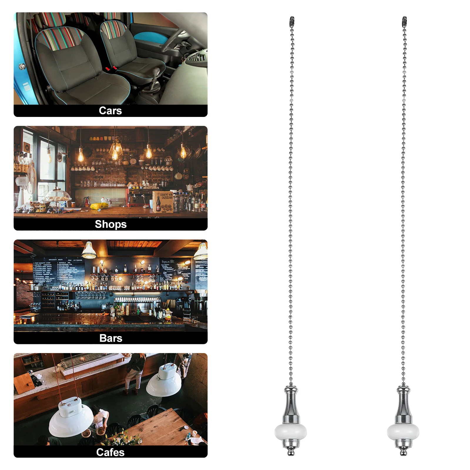 

2Pcs Chandelier Ceiling Fan Lighting Pendants Ceramic Decorative Hanging Adornments for Home Bar Cafe Workshop