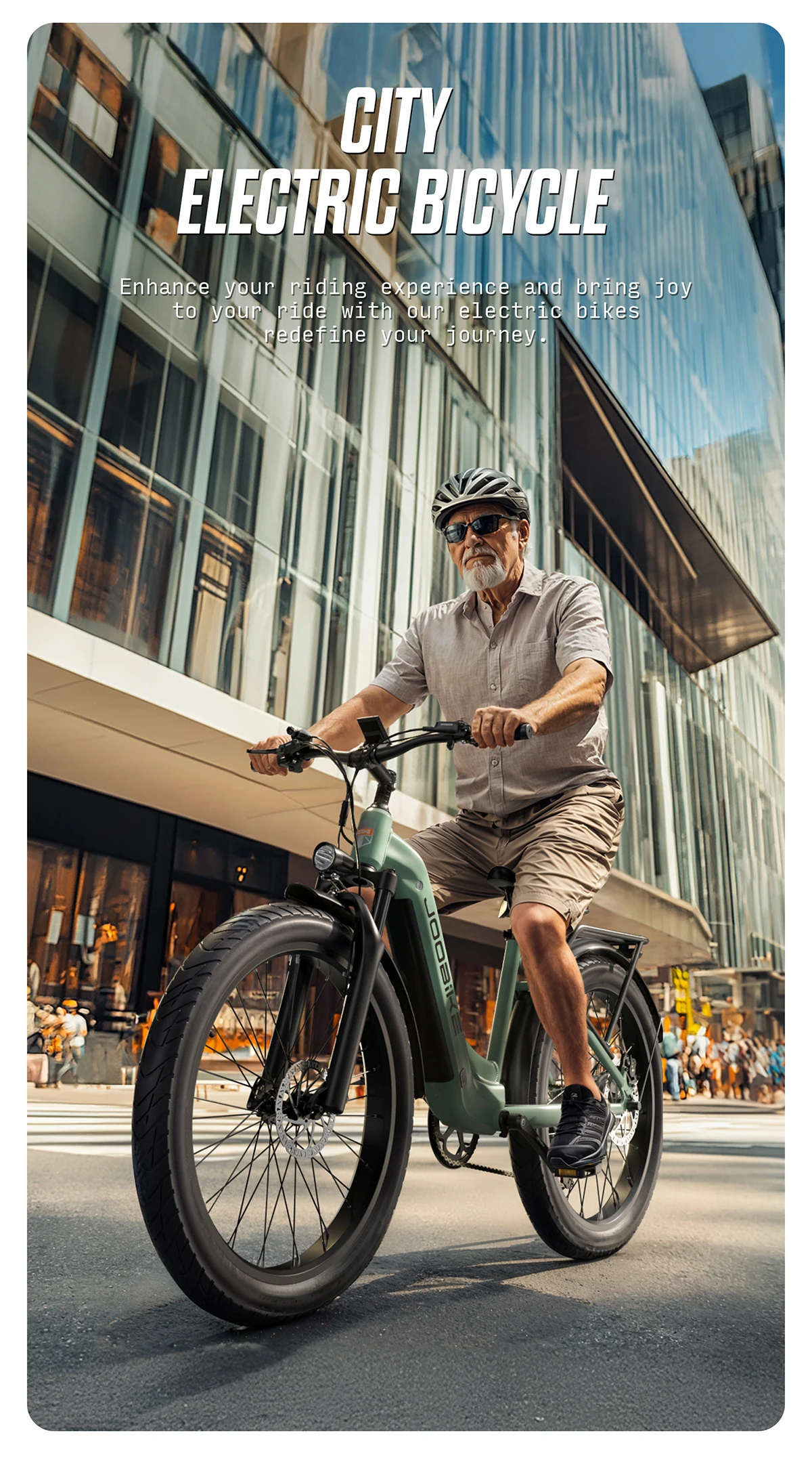 JOOBIKE JOO1 Elektrofahrrad für Erwachsene, Herren E-Mountainbike, 48V17.5AH Akku, 26 Zoll Reifen, All-Terrain E-Bike – Detail 1