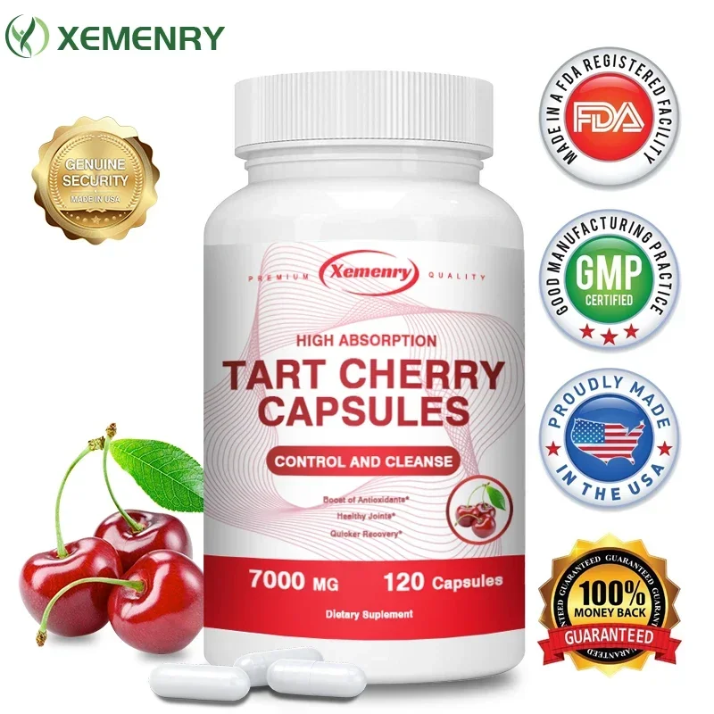 

Tart Cherry 7000 Mg - Antioxidant Support, Promotes Joint and Overall Health, Natural Detoxification