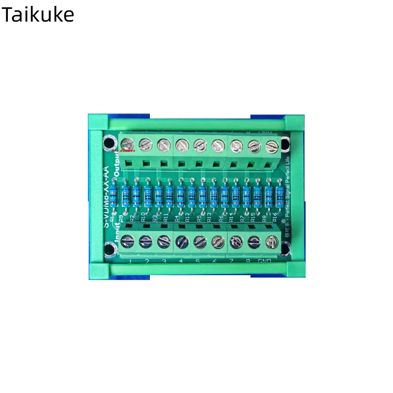 

Малогабаритная плата делителя напряжения с резисторами, 8-канальная, с общим заземлением