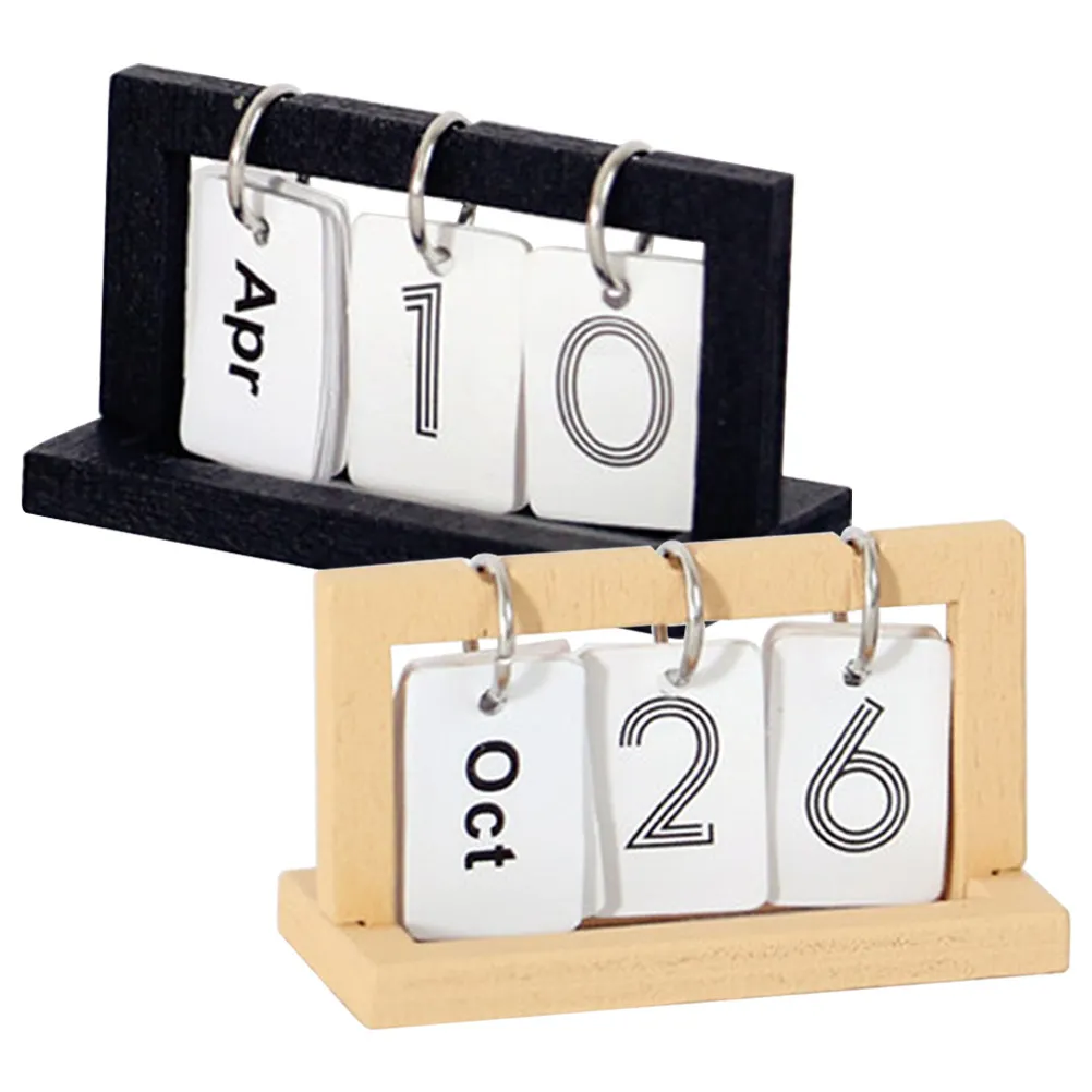 

2Pcs Miniature Calendar for Dollhouse Decor Tiny Table Calendar with Realistic Date Display Vintage Style Micro Home Accessory