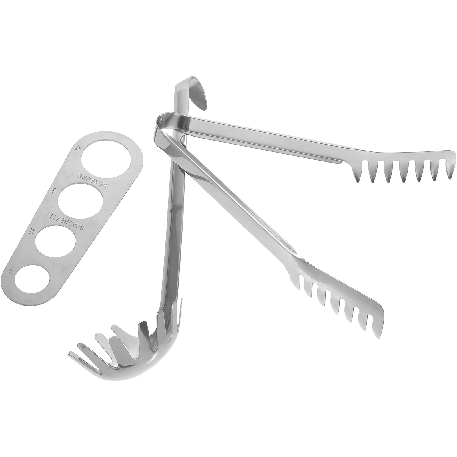 

1 set Stainless Steel Italian Spaghetti Pasta Measuring Tool Multifunctional Comb Shaped Tong Slotted Spoon Kitchen Necessities