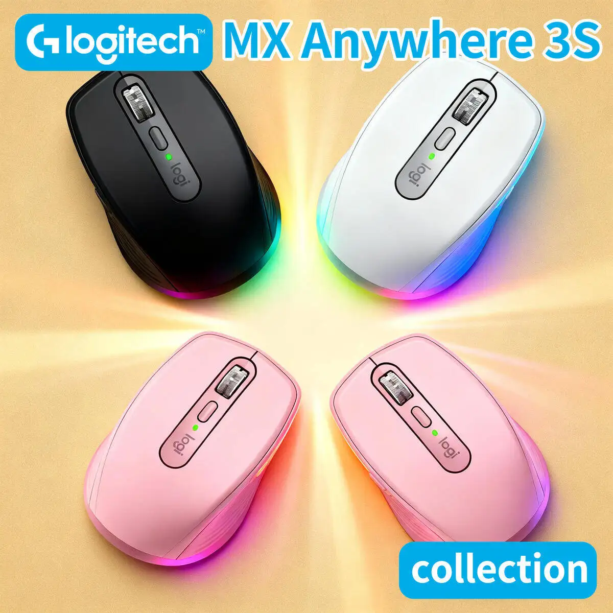 

Logitech MX3S Wireless Mouse 8000 DPI MagSpeed Scroll Silent Click USB-C Fast Charge