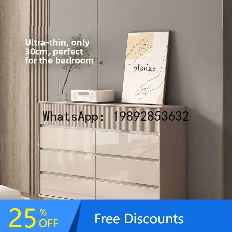CZ Modern Minimalist Five-Drawer Eight-Drawer Cabinet Living Room Storage Drawer Cabinet Wall-Mounted Ultra-Thin TV Cabinet