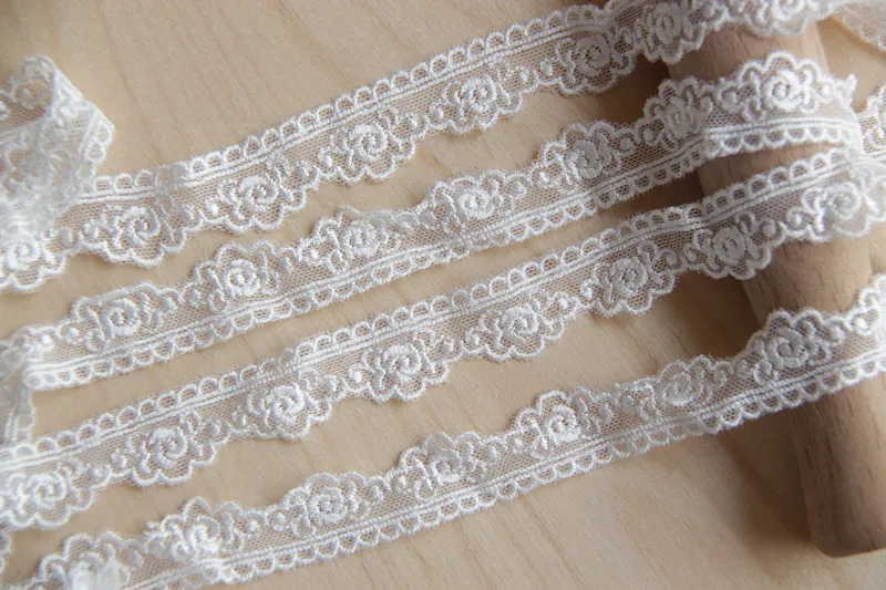 Beige White Black Lace for Needlework, DIY Lace, Embroidered Trims, Sewing Material, Homemade Bow, Hair Accessories, 5 Yard