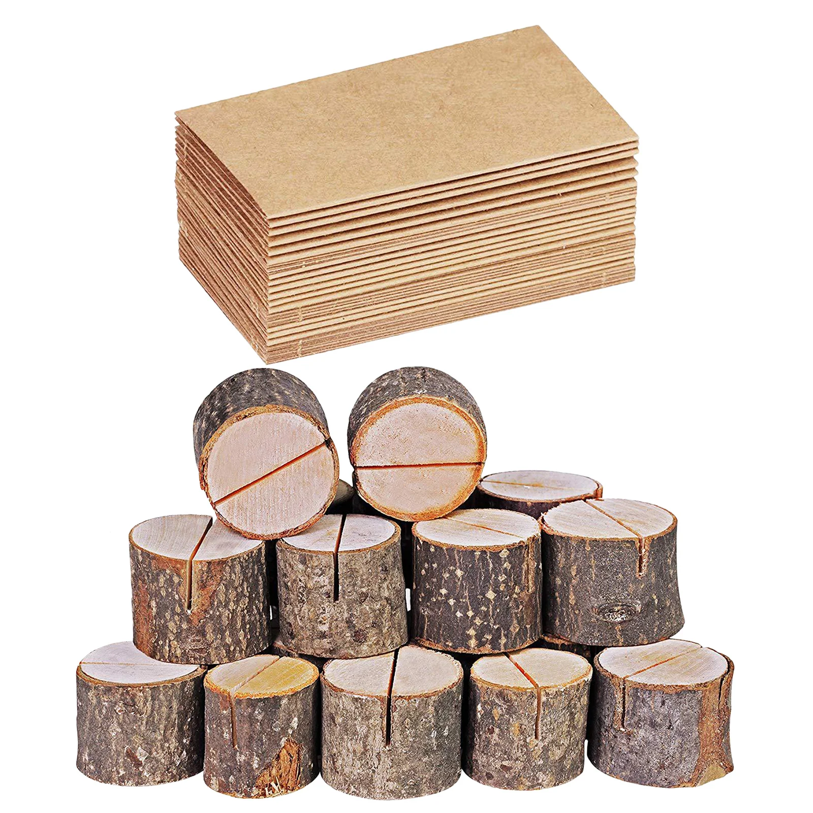 

26Sets Rustic Wood Stump Table Decorations Memo Clip Holder Photo Memo Clip Desktop Note Organizer Wedding Party Decoration