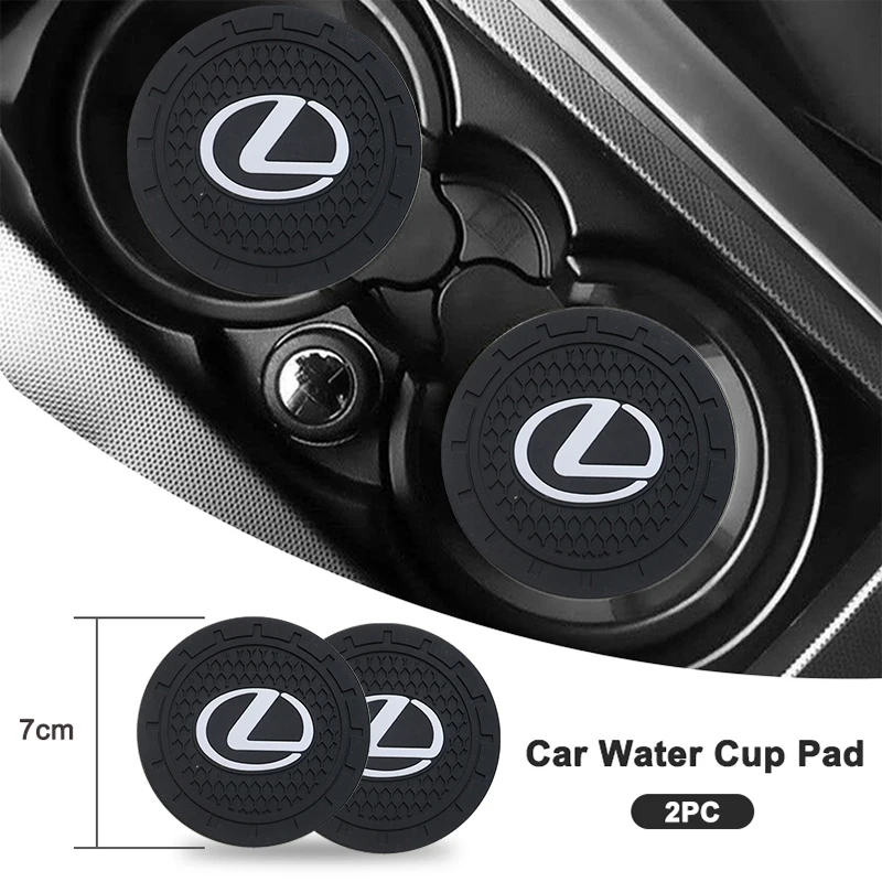 2PCS PVC Car Drink Bottle Cup Holder Anti Slip Coaster For Lexus GX470 LS400 LX470 LX570 RC350 UX250h ES350 RX450h Accessories