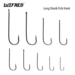 Wifreo 100 sztuk Aberdeen długi trzon haczyk na ryby słonowodne słodkowodne haczyki wędkarskie Sabiki Rig Streamer Fly Hook rozmiar 16 do 2/0 3/0