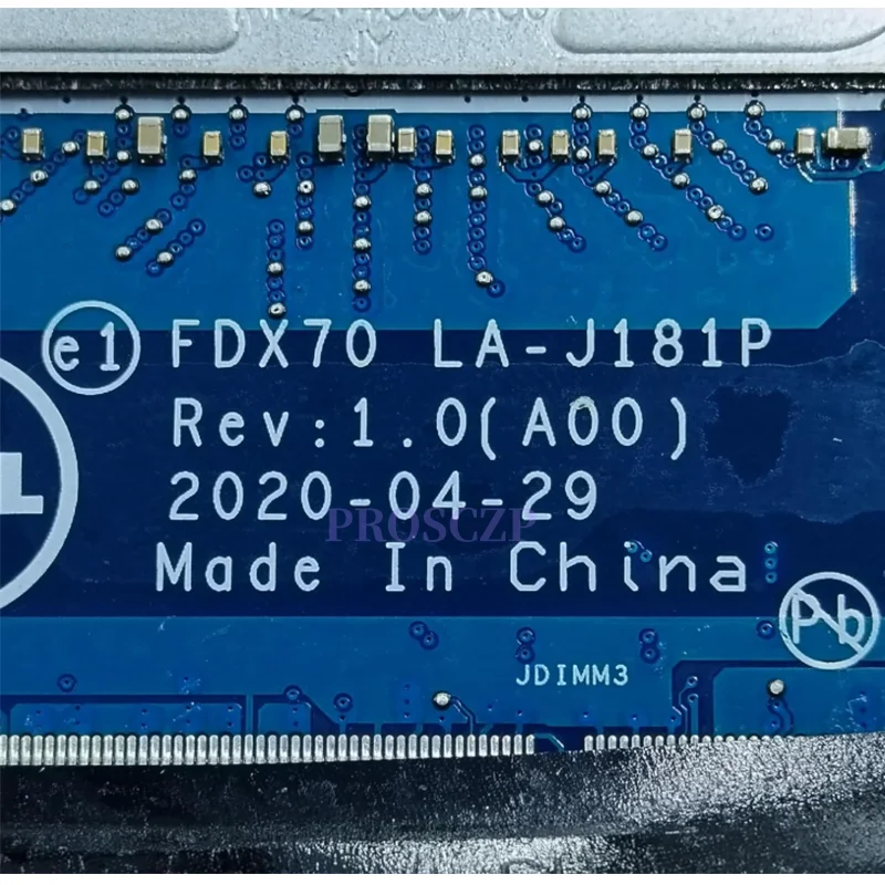 

LA-J181P для ноутбука Dell Precision 7750, материнская плата FDX70 с i5-10400H i7-10750H I9-10885H, 100% тест в порядке