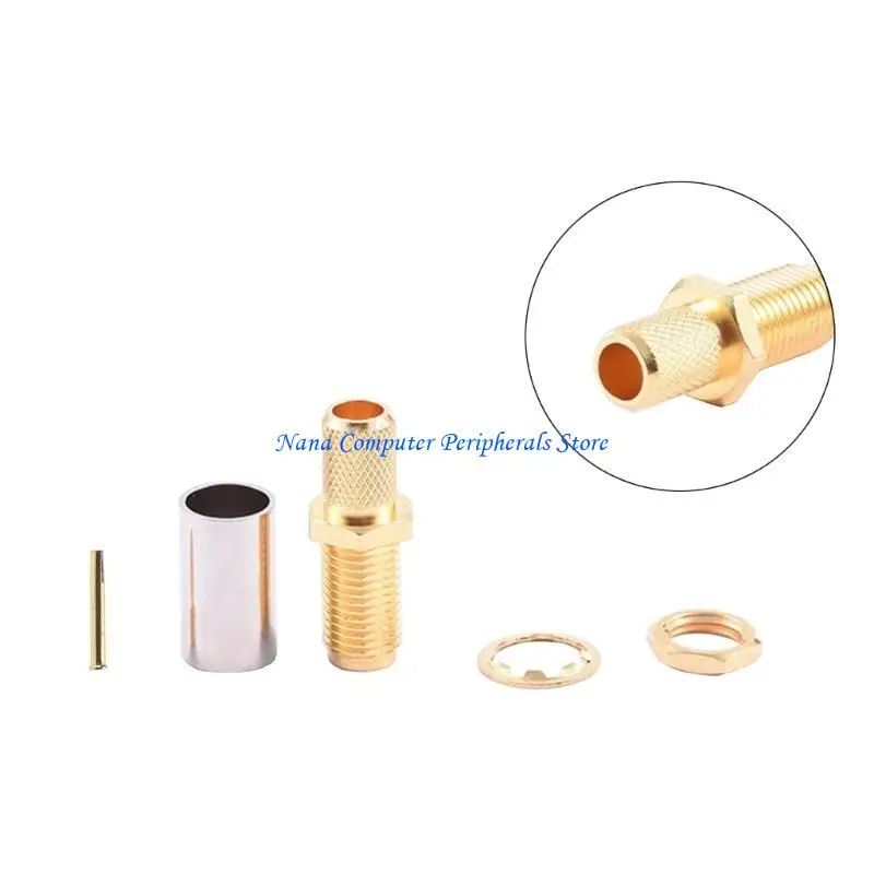 

F68C 1PC LMR240 SMA Женский разъем SMA Женский обжим для LMR240 коаксиальный кабельный джамперс латун