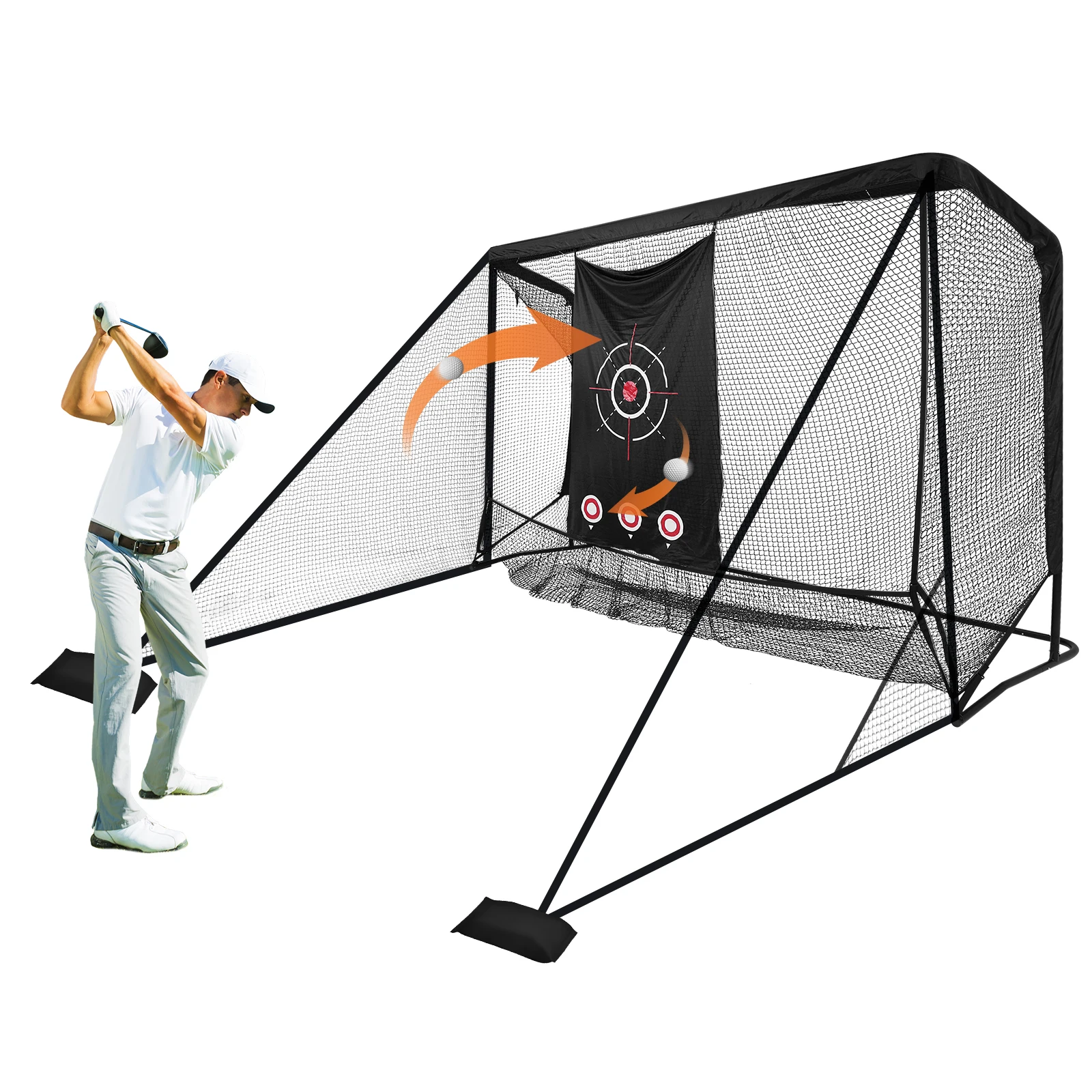 شبكات مساعدة ضرب الجولف مع 10x7FT أدوات ضرب ممارسة الجولف ضرب صافي الرياضة ممارسة حاجز صافي للرجال أبي #1