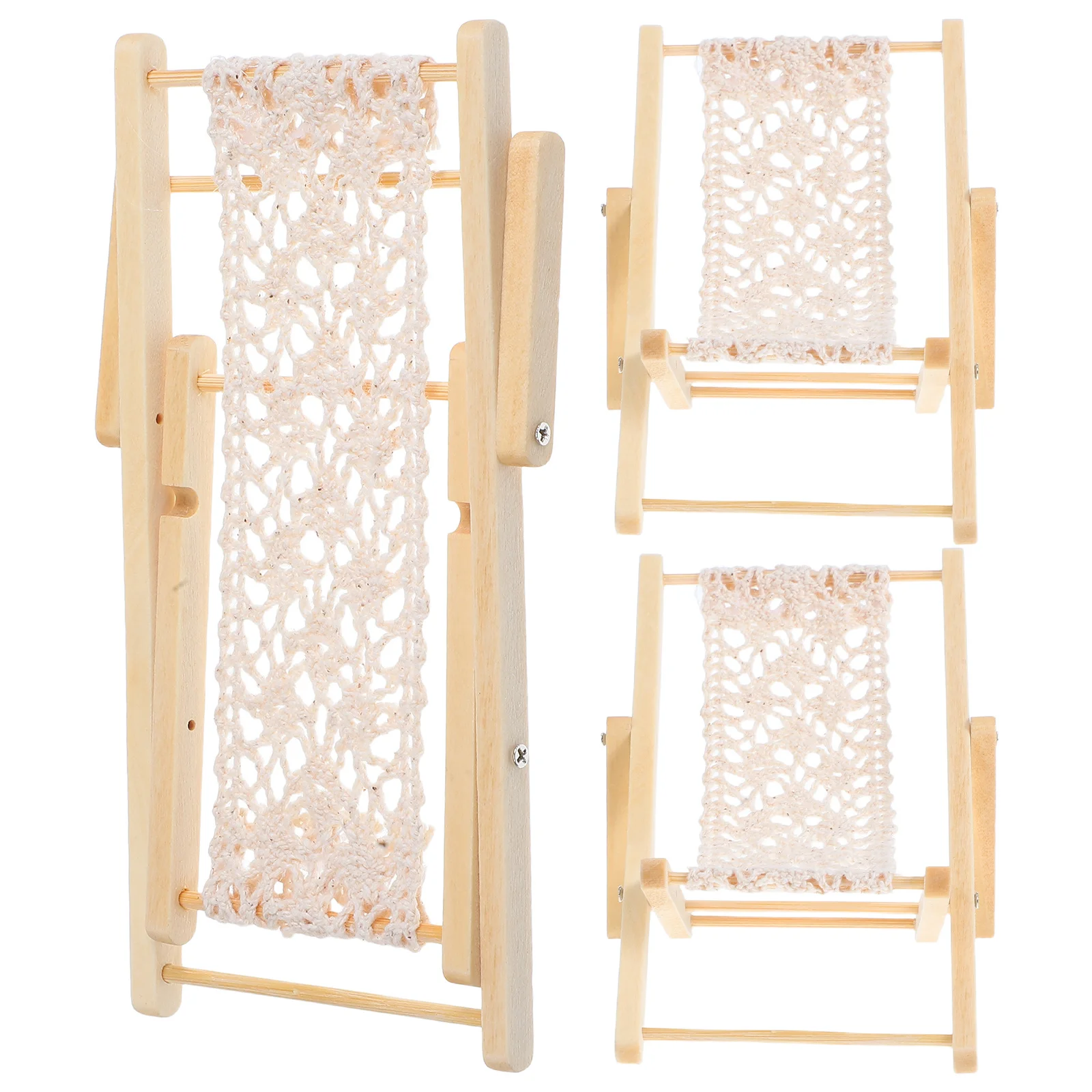 

3Pcs Mini Wood Chair Precision Crafted for Micro Landscape Ornaments Fairy Garden Decoration Portable Tiny Patio Setup