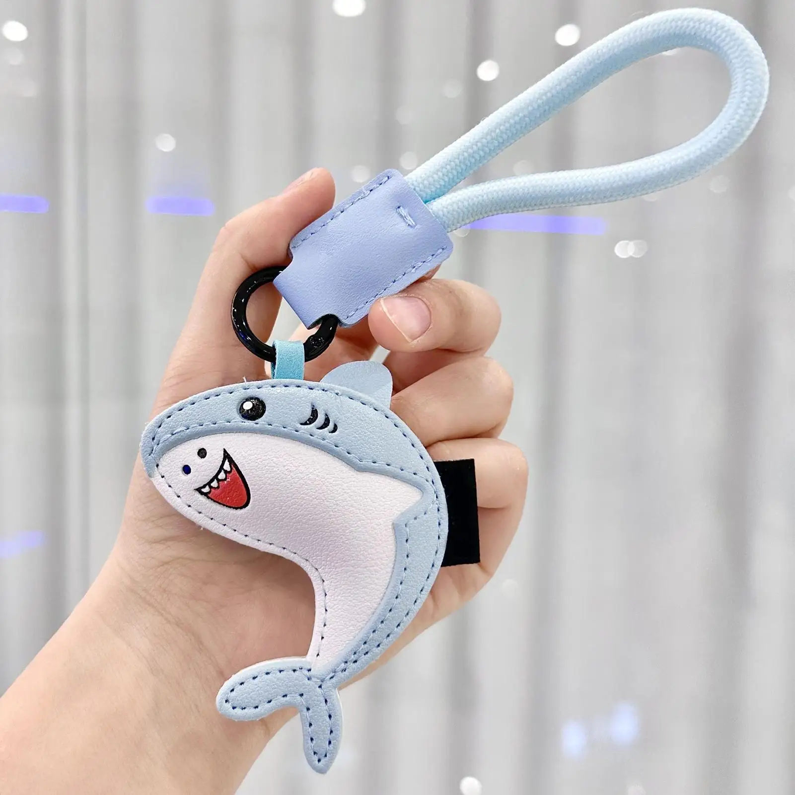 Ciondolo per borsa Delfino Balena Squalo Animale Portachiavi Ciondolo Simpatico ciondolo in pelle Decorazione per adulti Borsa per bambini Borsa per zainetto Casa