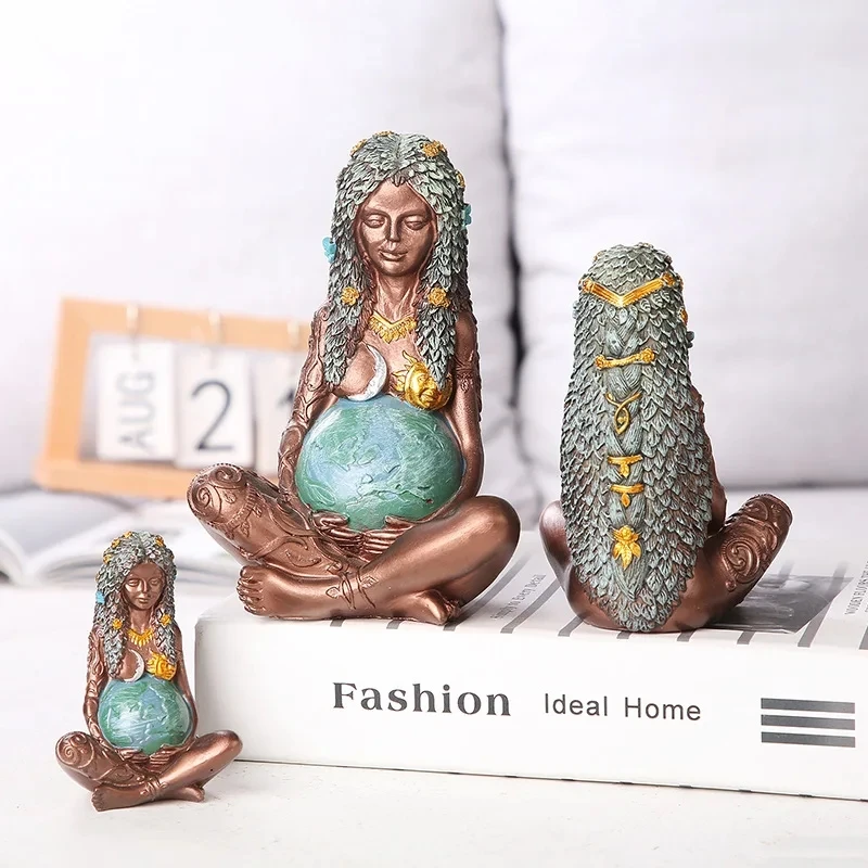 The New Mother Earth Art Statue Millennial Gaia Statue Figurine Nemesis desk Resin Charms Statue Mother Earth Goddess Home Decor