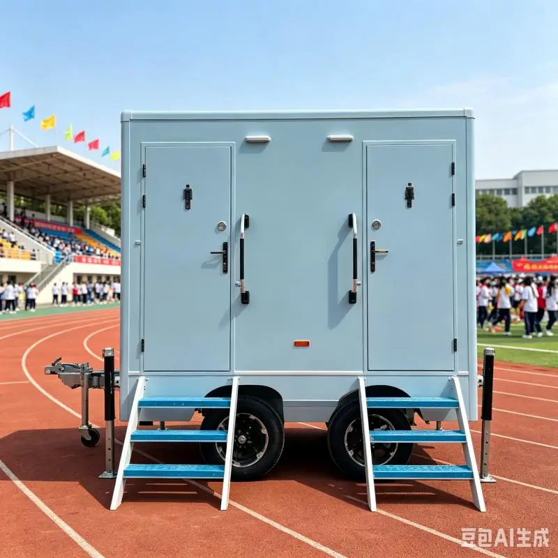 Portable Mobile Toilet Trailer Customized Luxury Restroom Trailer Flush Toilet Cabin Outdoor Commercial Event Solution