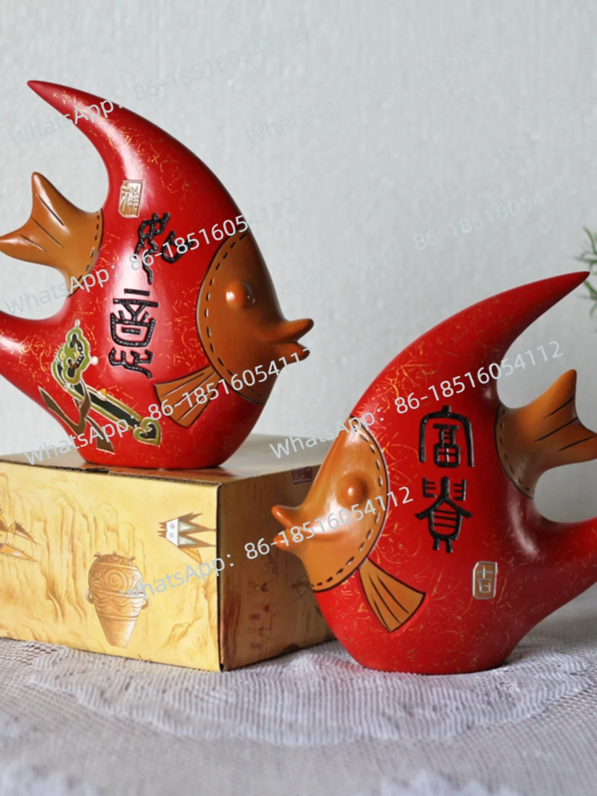 

Новый дом, мягкое украшение, ювелирная перегородка, украшение для ТВ-шкафа, поцелуй, рыба