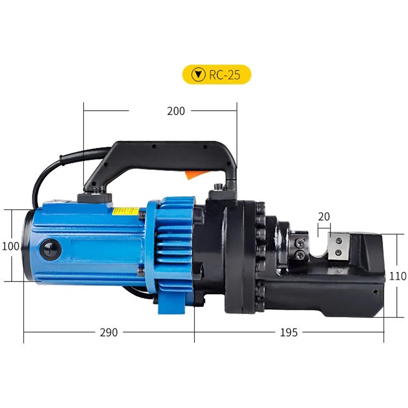 Imagem -05 - Elétrica Hidráulica Rebar Cutting Máquina Rebar Cutter Portátil Aço Bar Cutting Tool Avançar e Reverter Interruptor 22 25 mm