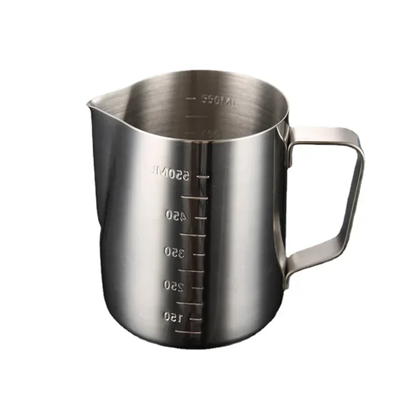 304 Stainless Steel Pointed Mouth Etched Cup with Lid, Graduated Measuring Cup, Coffee Etched Cylinder, Milk Foam Cup, Pot