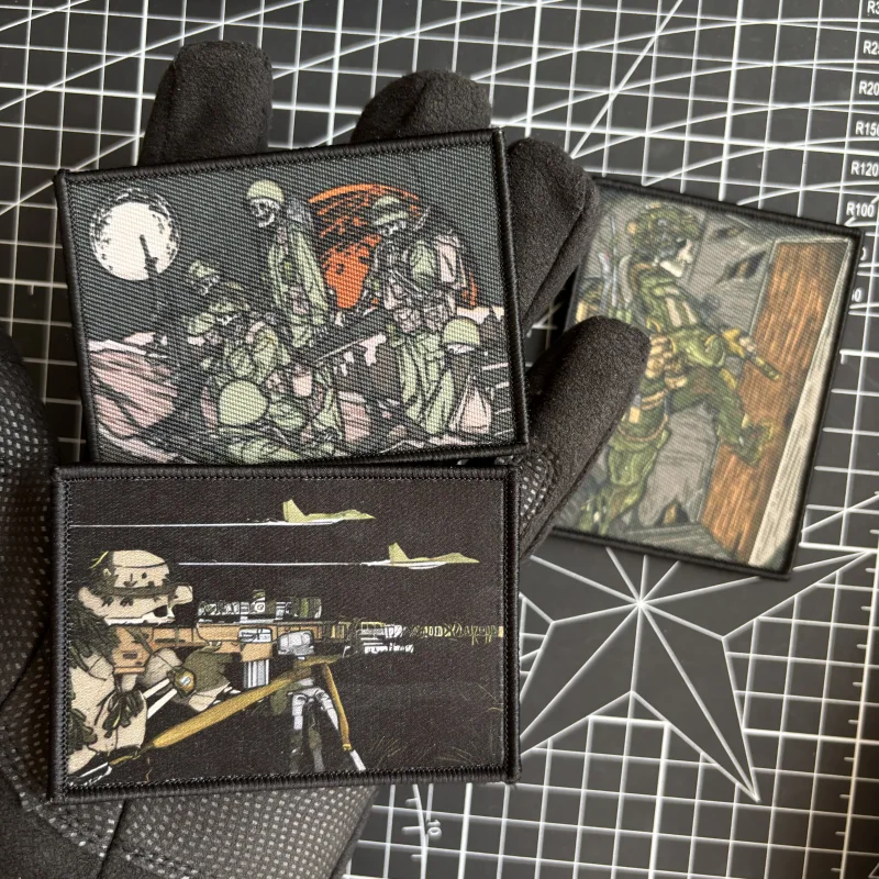 Taktyczna naszywka taktyczna z czaszką snajperską Ranger Soldier Morale Badge Printing Hook and Loop Military Armband Backpack Sticker — zdjęcie 6