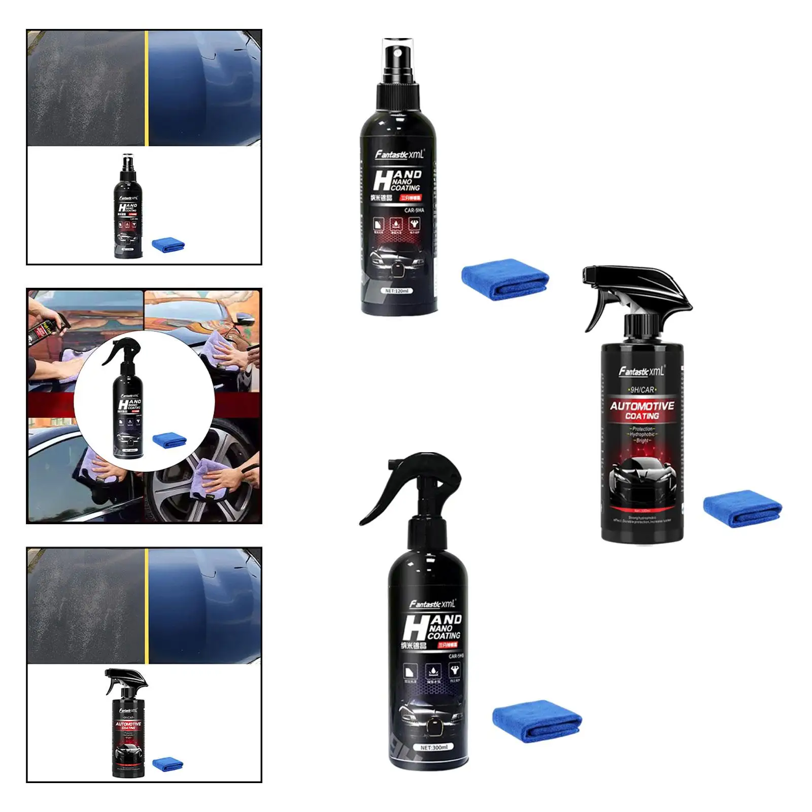 

Car Coating Spray Shine and Protection Waterless Wash Polishing Agent for Automobile Rvs Boats Car Paint Exterior Care