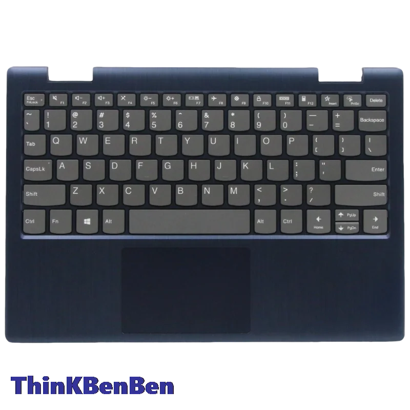 US English Blue Keyboard Upper Case Palmrest Shell Cover For Lenovo Ideapad Flex 3 11 11IGL05 11AGL05 5CB0X56486