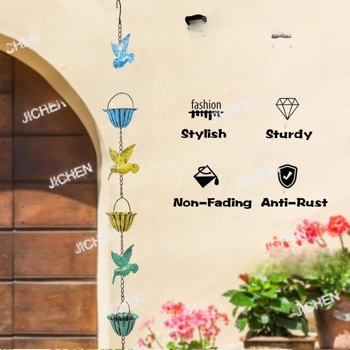 

Парковая беседка, коридор с дренажной цепью, металлическая вилла, чашка для птиц, дождевая цепь, дождевая цепь