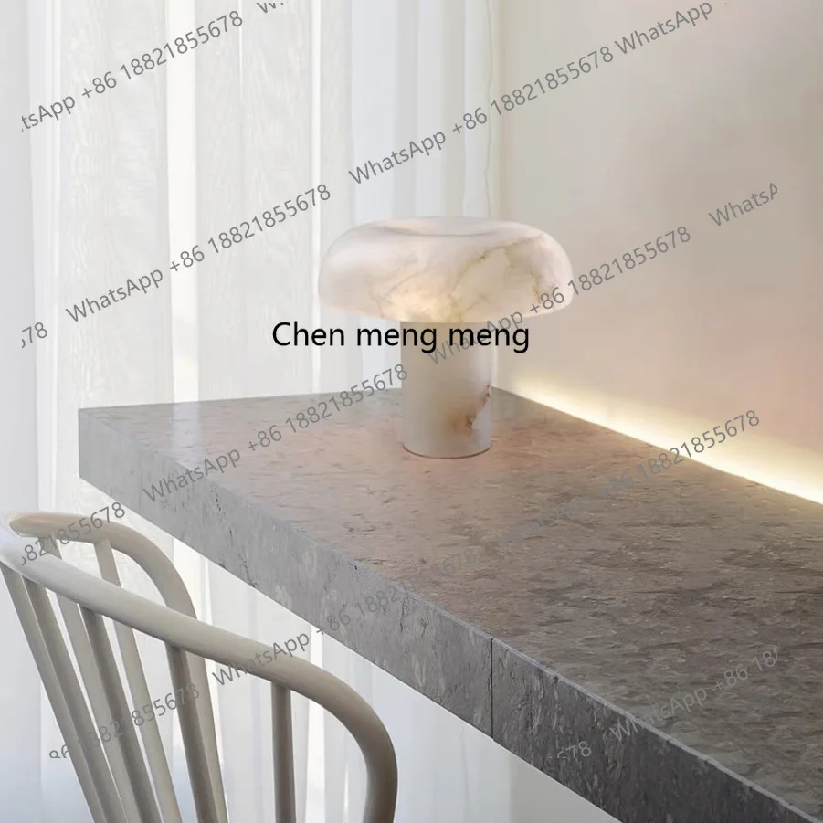 New Chinese marble table lamp designer living room bedroom high-end hotel model room light luxury