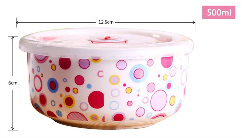 5 Inch, Real Fine Bone China Food Container, Ceramic Chinese Bowl Lunch Box, Noodles Korean, Box for Kids