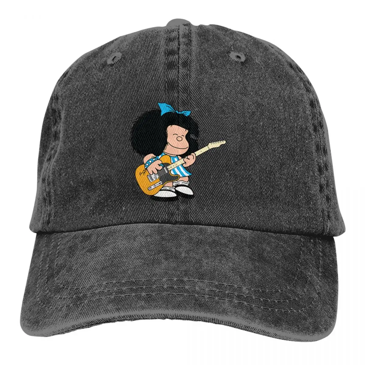 

Pure Color Cowboy Hats Playing Guitar Music Women's Hat Sun Visor Baseball Caps Mafalda Quino Comics Peaked Trucker Dad Hat