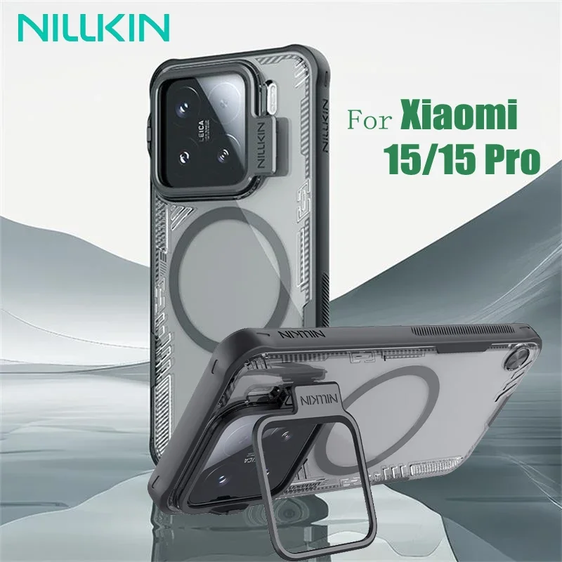 

Чехол NILLKIN для Xiaomi 15/15 Pro Magsafe, прозрачный магнитный чехол с беспроводной зарядкой для Xiaomi Mi 15 с держателем для камеры