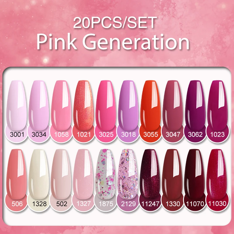 Arte Clavo 15ml Colors Nails Art Kit 10/20pcs/Set Nail Gel Polish Set Soak Off UV Hybrid Varnish Top Coat Manicure Nails Lacquer