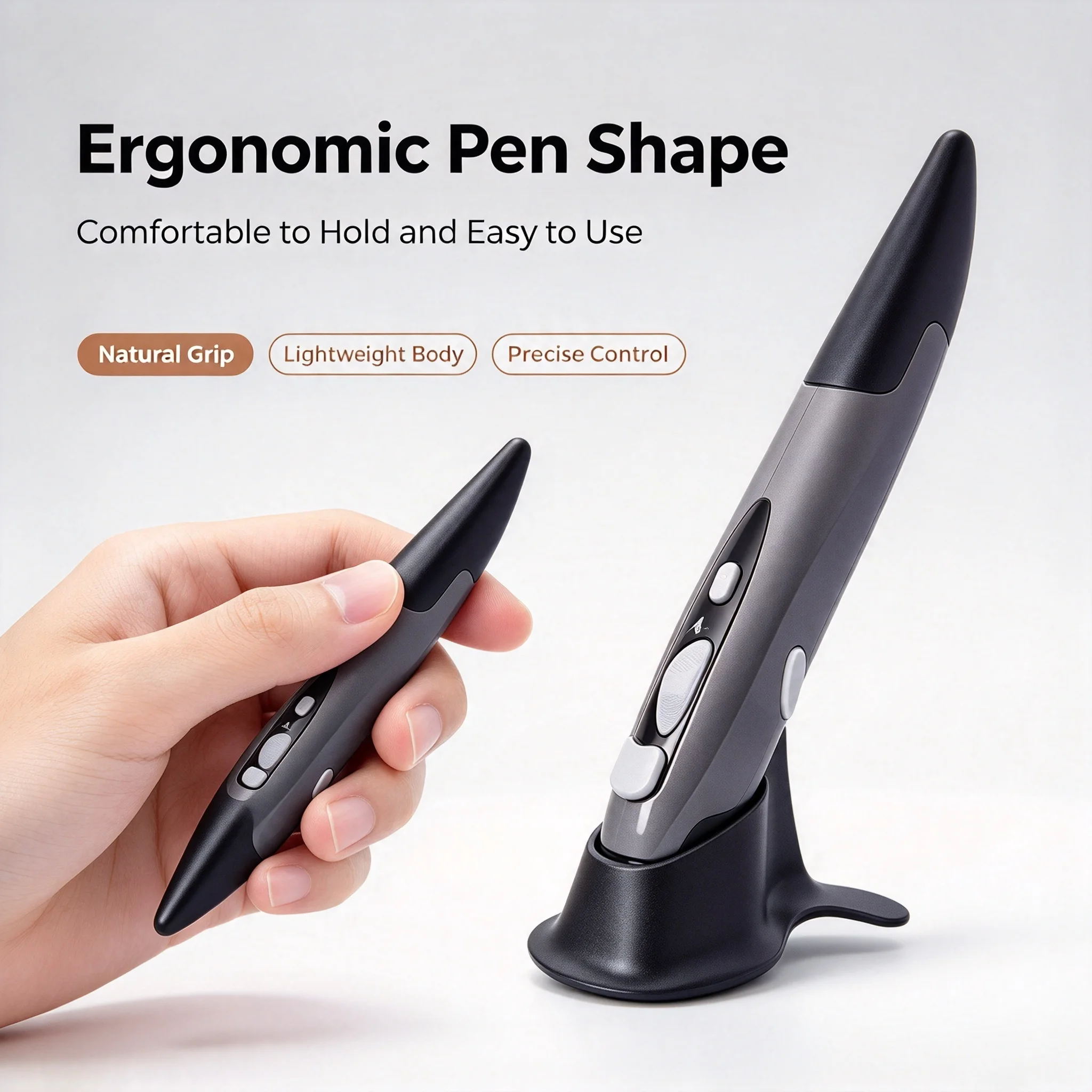 2.4G Wireless Ergonomic Design Vertical Pen Mouse 1200DPI Adjustable Office Stylish Optical Mouse For PC Computer Laptop Tablet