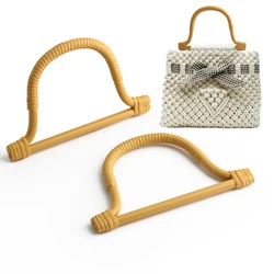 2PCS 16.7cm*10.5cm Plastic Imitation Bamboo Handle Decorative U-Shaped Handle Beach Bag Handle DIY Wallet Making Accessories