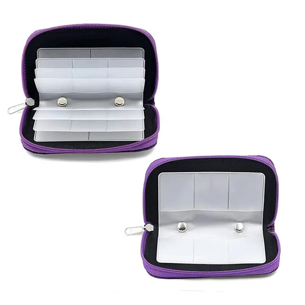 حقيبة تخزين بطاقة ذاكرة اللعبة ، حقيبة حمل ، حامل Cf ، Sd ، Micro Sd ، Sdhc ، Ms ، Ds ، صندوق جمع بطاقة الذاكرة ، أسود وأرجواني ، 22 في 1 ، 1