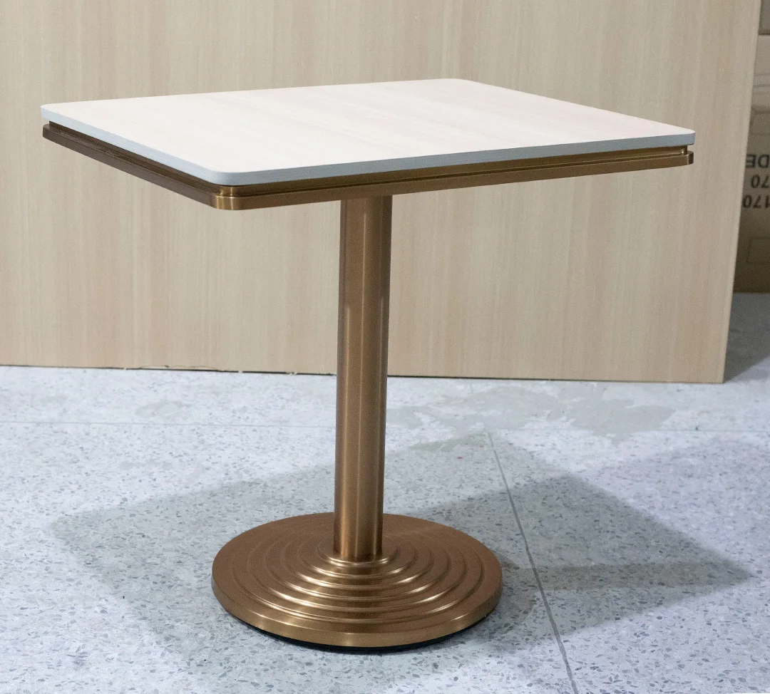 Restoran yapay mermer masa metal ayaklar yemek ağır restoran masa