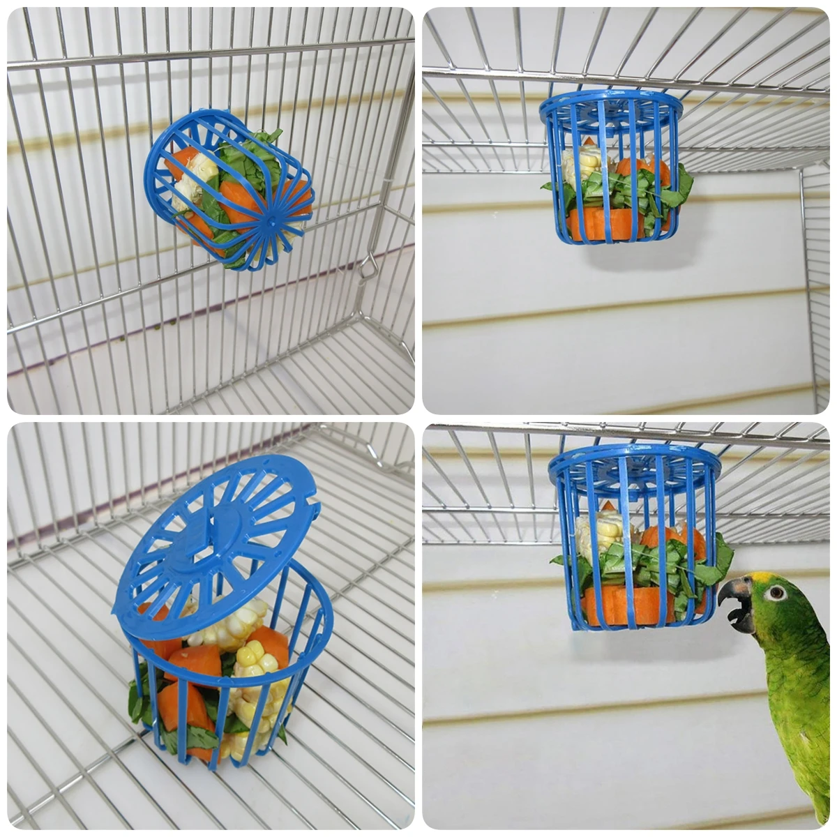 1/5Pcs Birds Fruit Vegetable Hanging Basket Parrot Cage Bird Floc Nest Breeding Hemp Silk Basket Birds Feeding Raising Supplies view 6