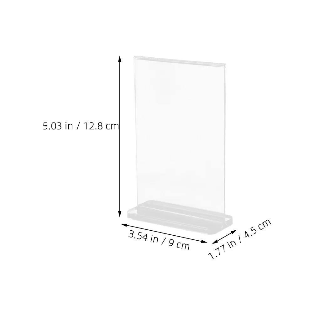 3Pcs A6 Clear Acrylic Double Sided T-Shaped Display Stand for Restaurant Table Menu Qr Code Sign Holder Trade Show Exhibition