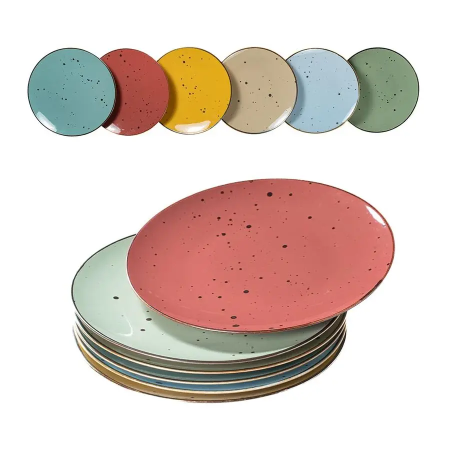 

Тарелки, 11 дюймов, набор из 6 микроволновых печей, духовка, можно мыть в посудомоечной машине, устойчивая к царапинам, фарфоровая посуда для стейка, пиццы, домашнего усилителя Restaura